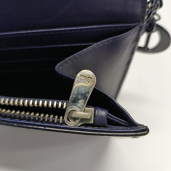 Lady Dior Small Cannage Patent Leather Blue
