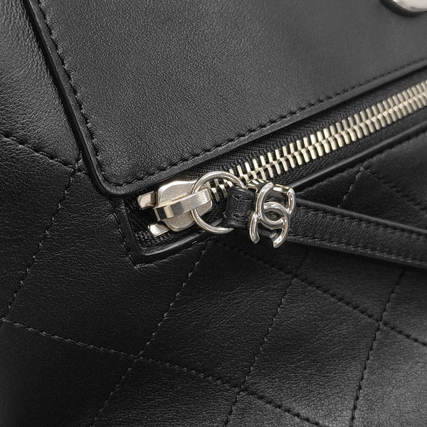 Quilted Calfskin Bucket Bag Black