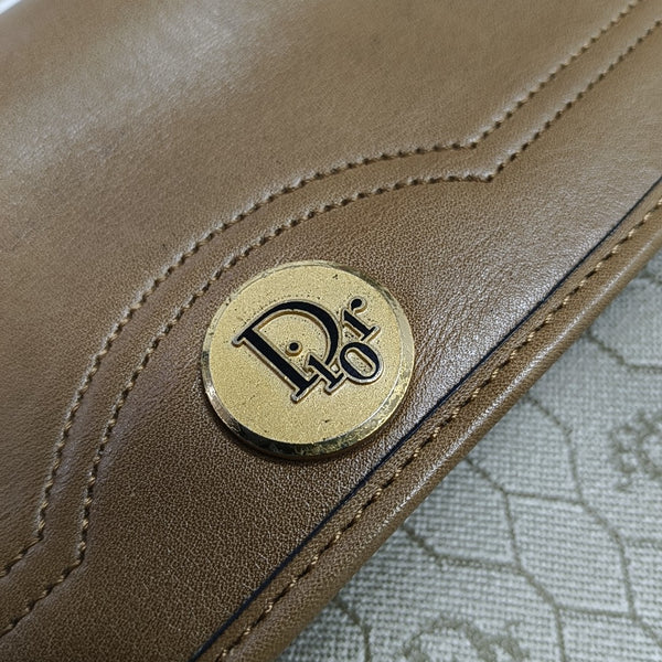Oblique Coated Canvas Shoulder Bag Beige