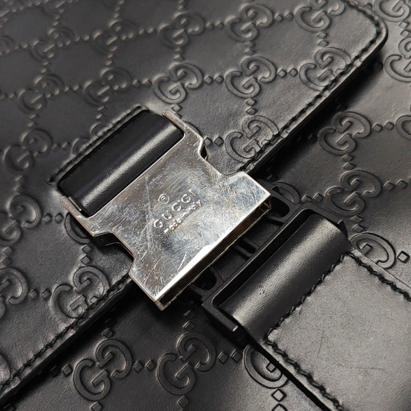 Monogram Calfskin Shoulder Bag Black