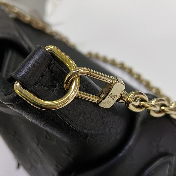 Monogram Calfskin Shoulder Bag Black
