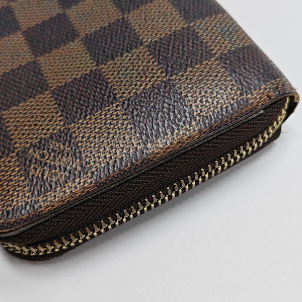 ZIPPY Damier Ebene Coated Canvas Brown Wallet