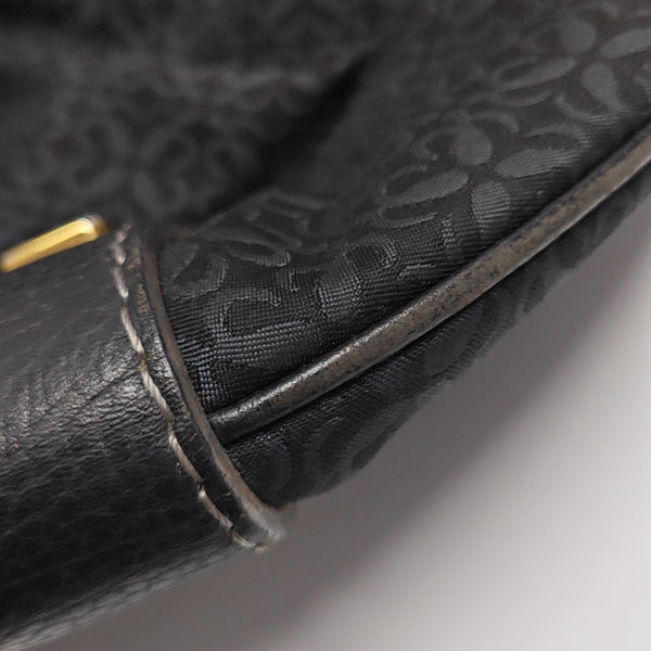 Monogram Canvas Shoulder Bag Black