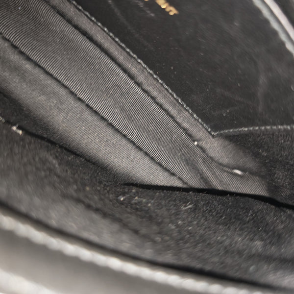 ENVELOPE Small Chevron Calfskin Black