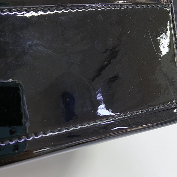 Shopping Bag Super Mini Patent Leather Black
