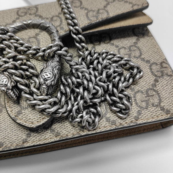 Dionysus Super Mini Monogram Coated Canvas Beige