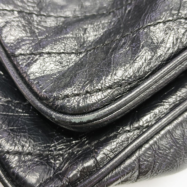 NIKI Medium Chevron Calfskin Black