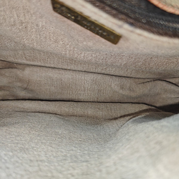 Coated Canvas Shoulder Bag Beige