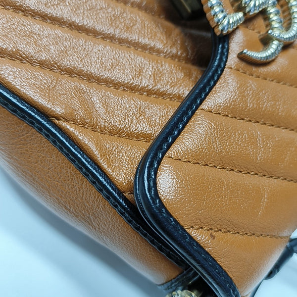 GG Marmont Mini Quilted Calfskin Brown