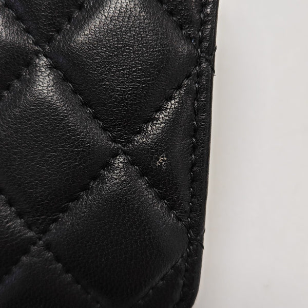 Quilted Lambskin Shoulder Bag Black