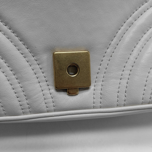 GG Marmont Small Quilted Calfskin White