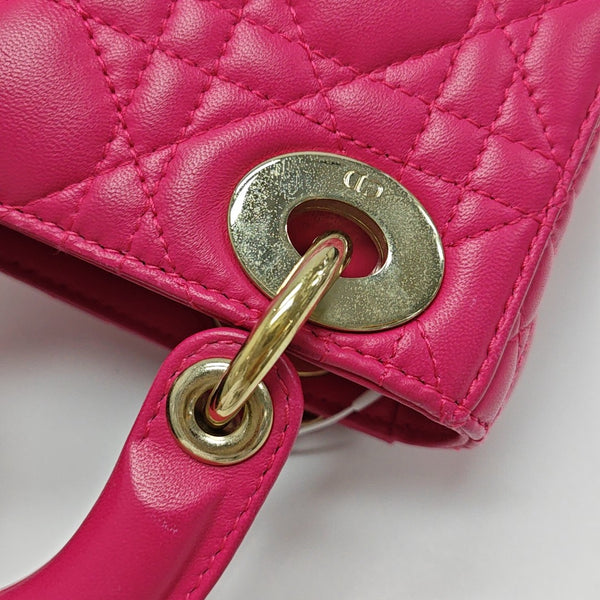 Lady Dior Mini Cannage Lambskin Red
