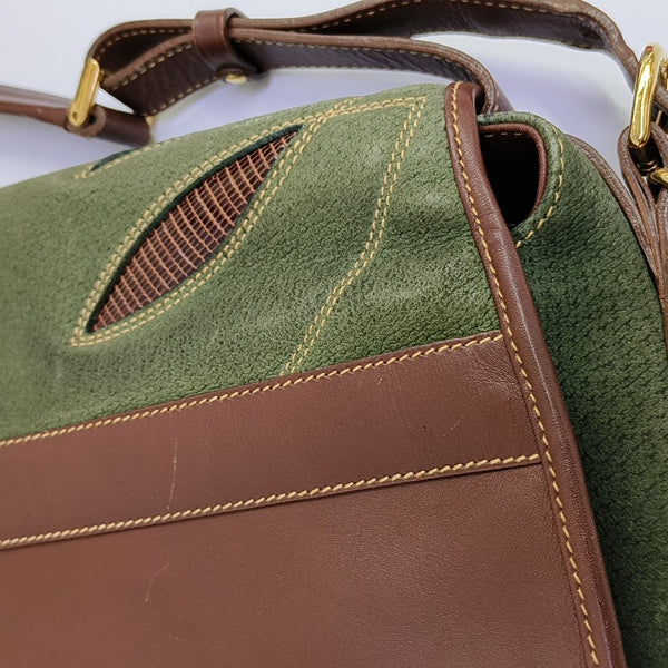 Quilted Suede Shoulder Bag Green