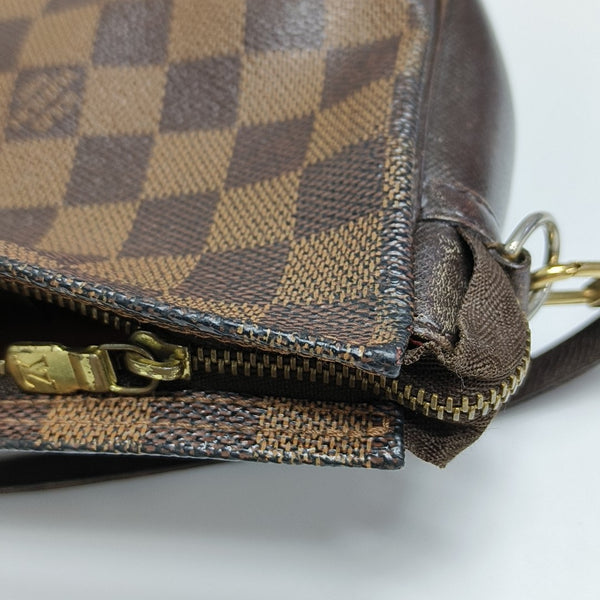TROUSSE MAKE UP Damier Ebene Coated Canvas Brown