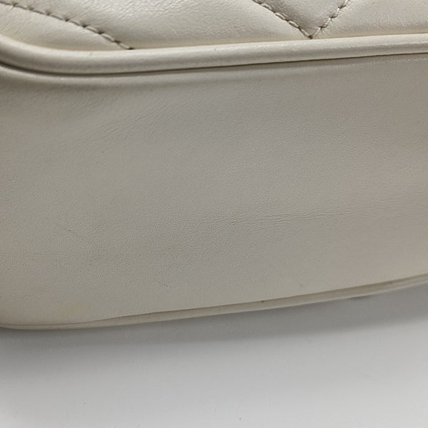 GG Marmont Medium Quilted Calfskin White