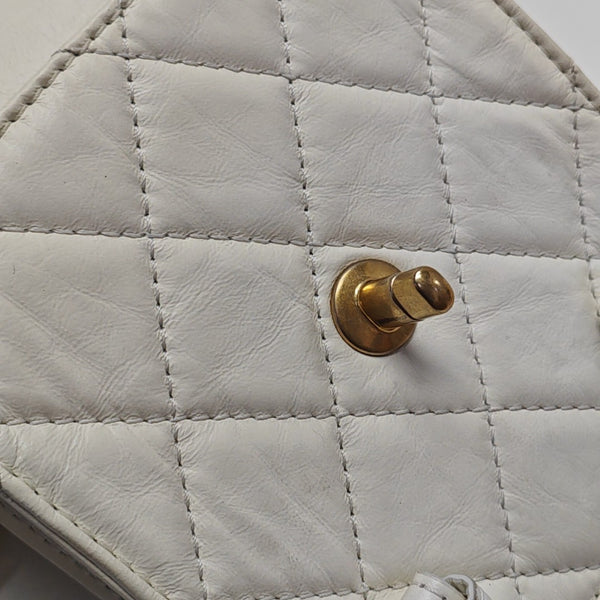 Quilted Calfskin Shoulder Bag Mini White