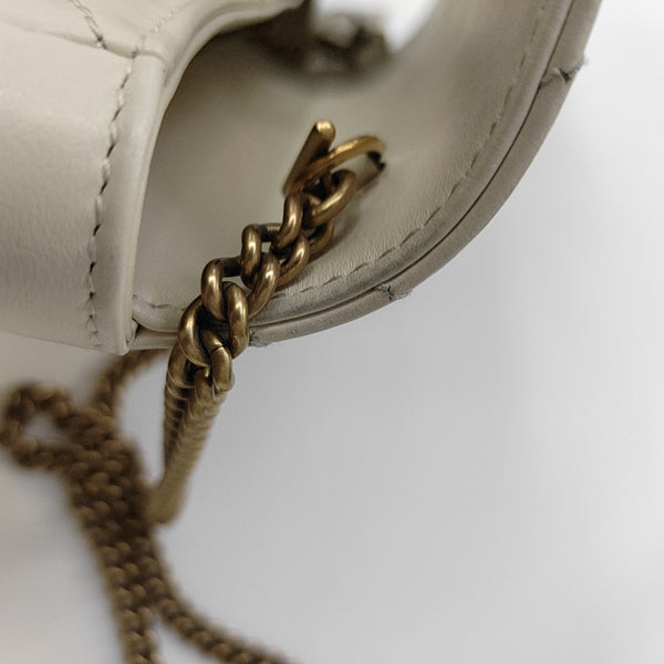 GG Marmont Mini Quilted Calfskin White