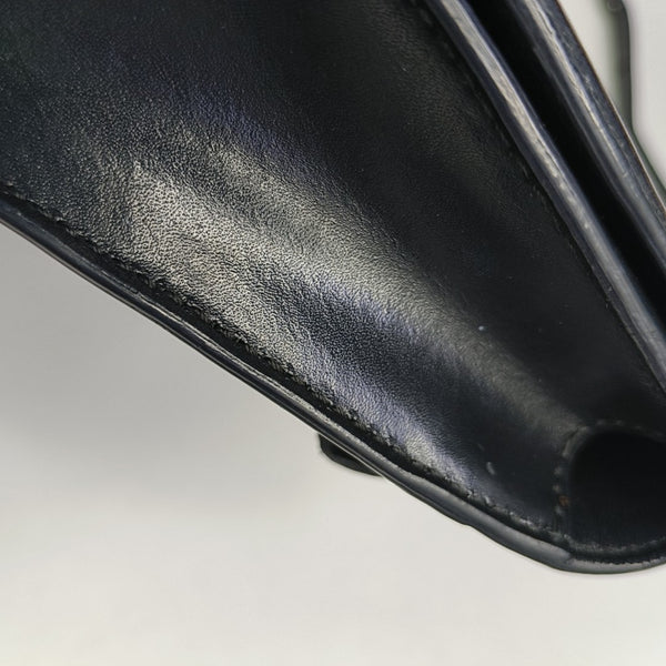 Hourglass Wallet On Chain Mini Calfskin Black