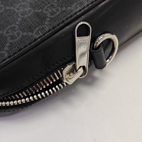 Monogram Coated Canvas Shoulder Bag Black