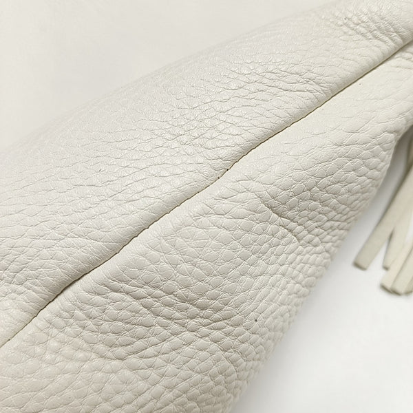 Horsebit Chain Large Calfskin White
