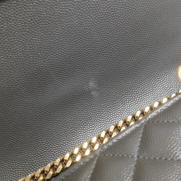 ENVELOPE Small Quilted Calfskin Gray