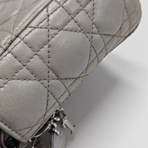 Lady Dior Mini Cannage Lambskin Gray