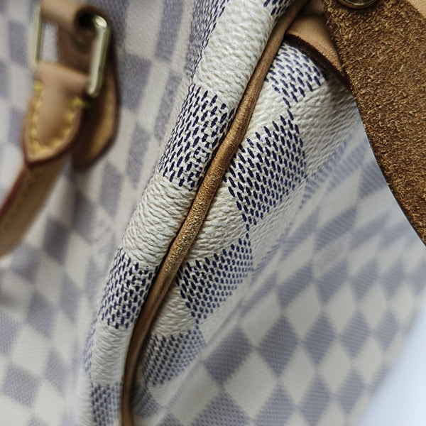 SPEEDY 30 Damier Azur Coated Canvas White