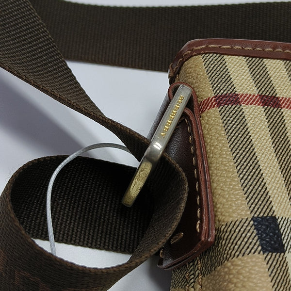 Coated Canvas Crossbody Bag Beige