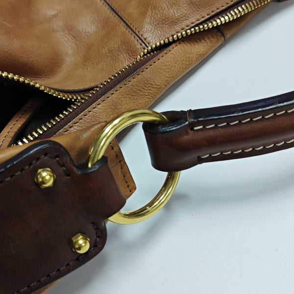 Calfskin Top Handle Bag Brown