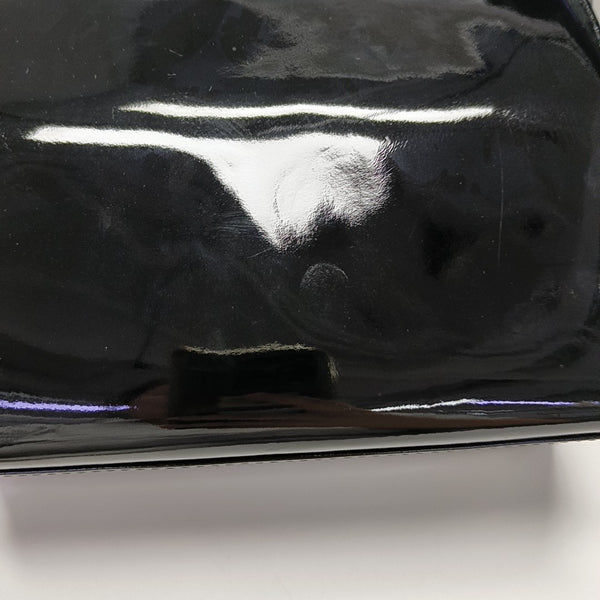 Patent Leather Top Handle Bag Black