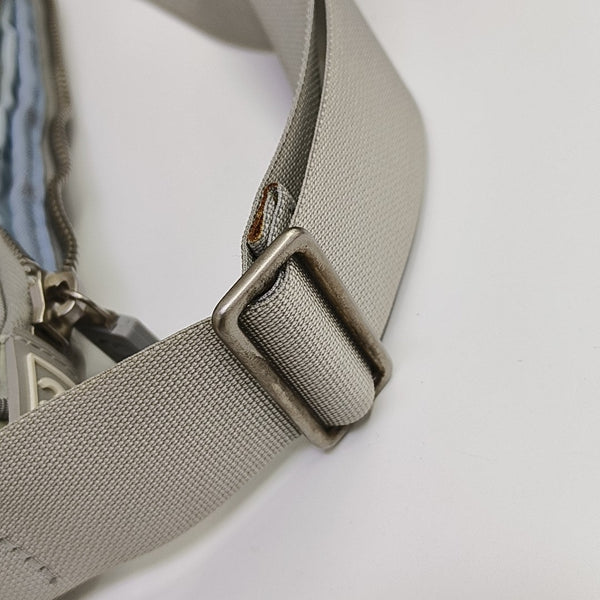 Quilted Nylon Shoulder Bag Gray