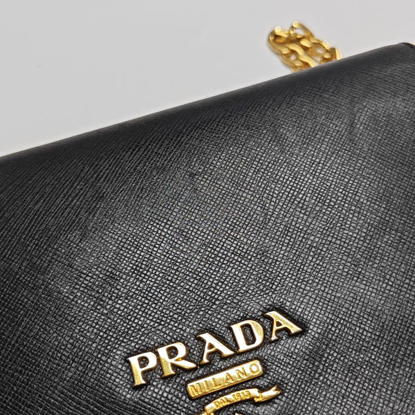 Saffiano Calfskin Shoulder Bag Black