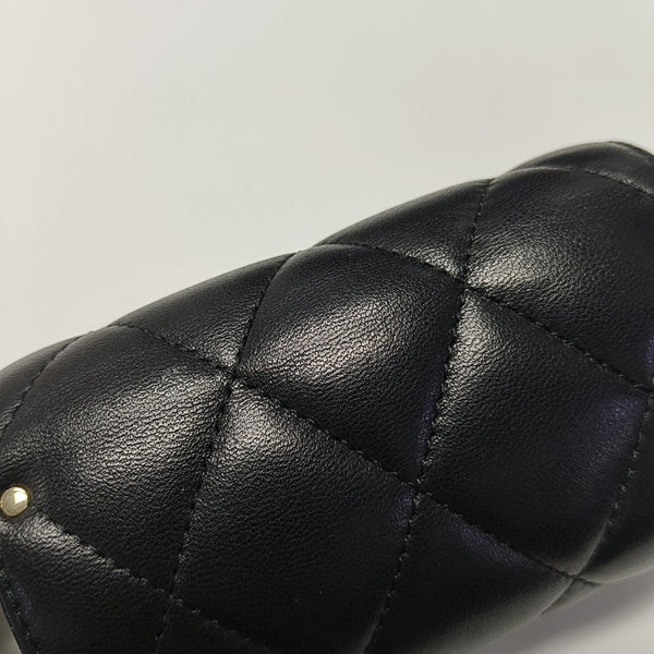Quilted Lambskin Shoulder Bag Black