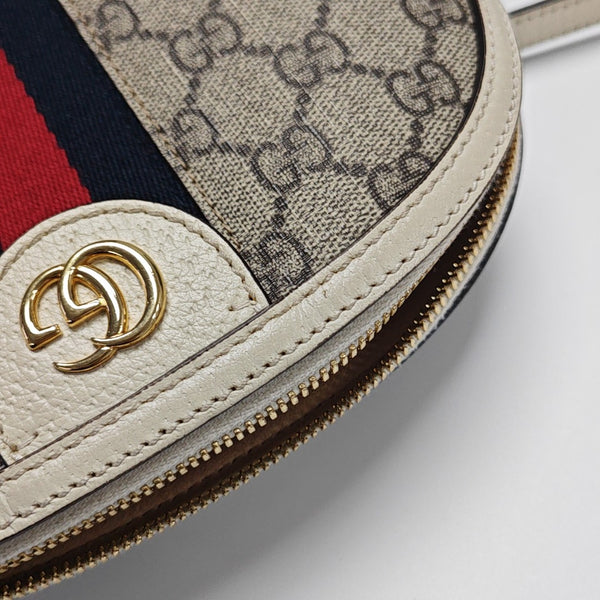 Ophidia Small Monogram Coated Canvas Beige