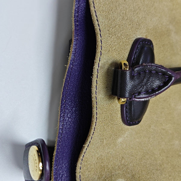 Suede Top Handle Bag Beige