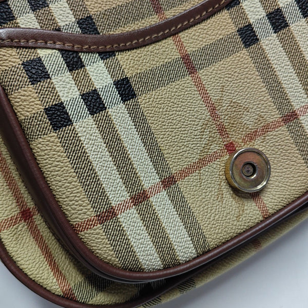 Coated Canvas Crossbody Bag Beige