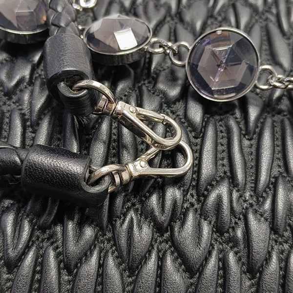 Quilted Lambskin Top Handle Bag Black