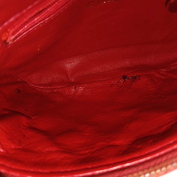 Quilted Grained Calfskin Red