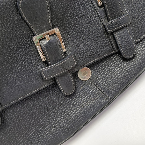 Calfskin Top Handle Bag Black