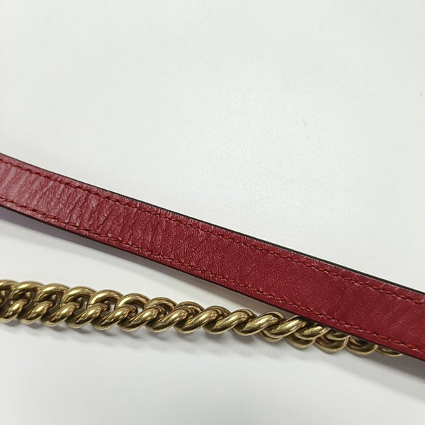 GG Marmont Small Quilted Calfskin Red