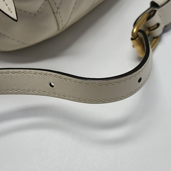 GG Marmont Mini Quilted Calfskin White