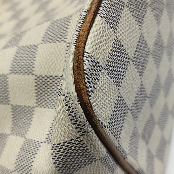 SALEYA PM Damier Azur Coated Canvas White