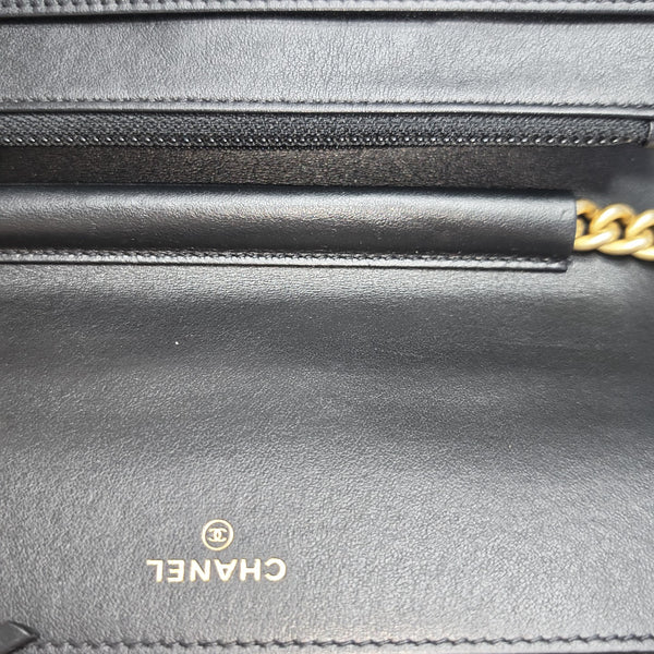 BOY CHANEL Mini Quilted Grained Calfskin Black
