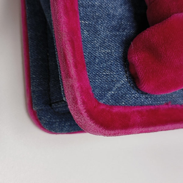 Denim Top Handle Bag Blue