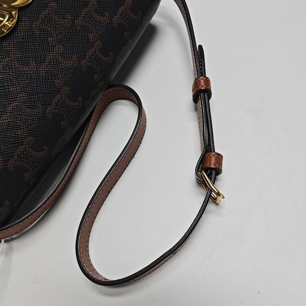 TRIOMPHE Small Coated Canvas Brown