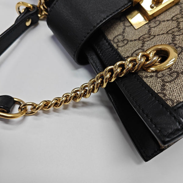 Padlock Small Monogram Coated Canvas Beige