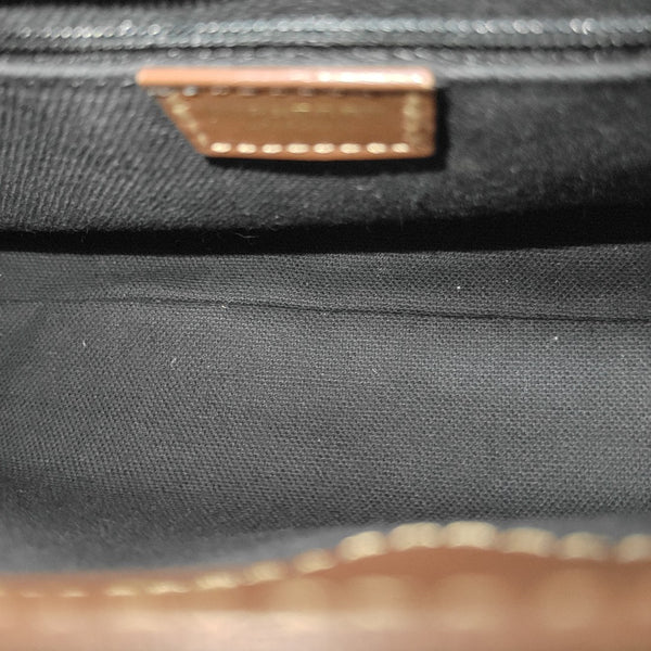 Coated Canvas Top Handle Bag Brown