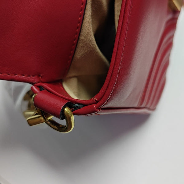 GG Marmont Mini Quilted Calfskin Red