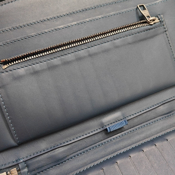 ATOLL Damier Calfskin Blue Wallet