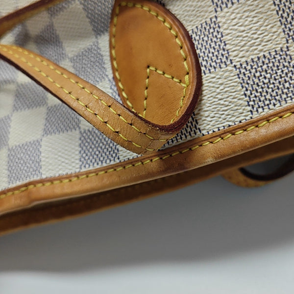 NEVERFULL GM Lona revestida Damier Azur Blanca